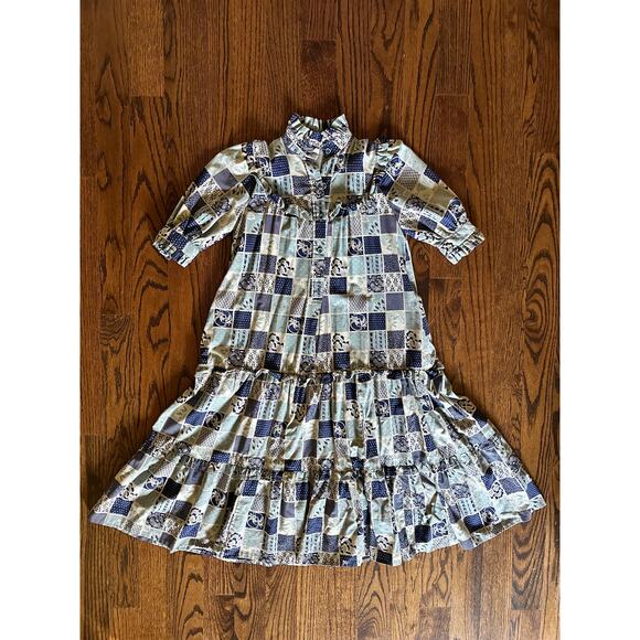 Vintage Boho Hippie Prairie Ruffle Dress Cottage Artsy Anthro Hawaiian Dress - Picture 3 of 12